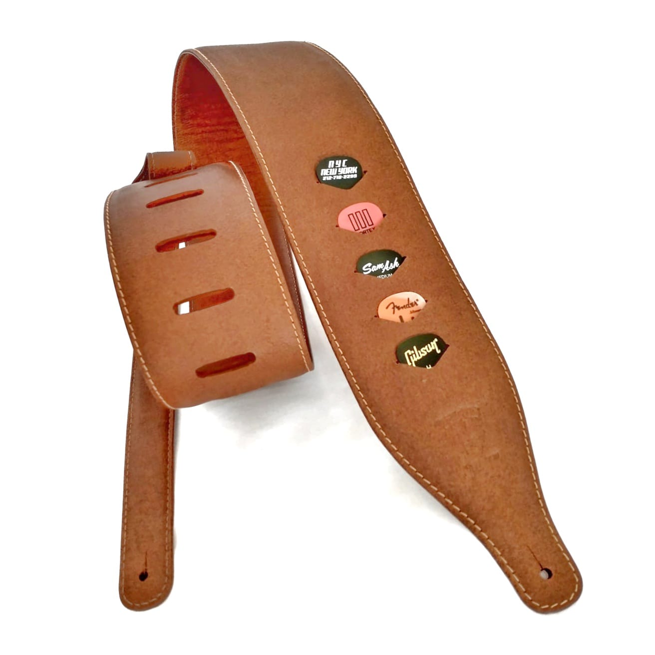 Correa en cuero para bajo y guitarra color cafe Correa en cuero para bajo y guitarra color cafe