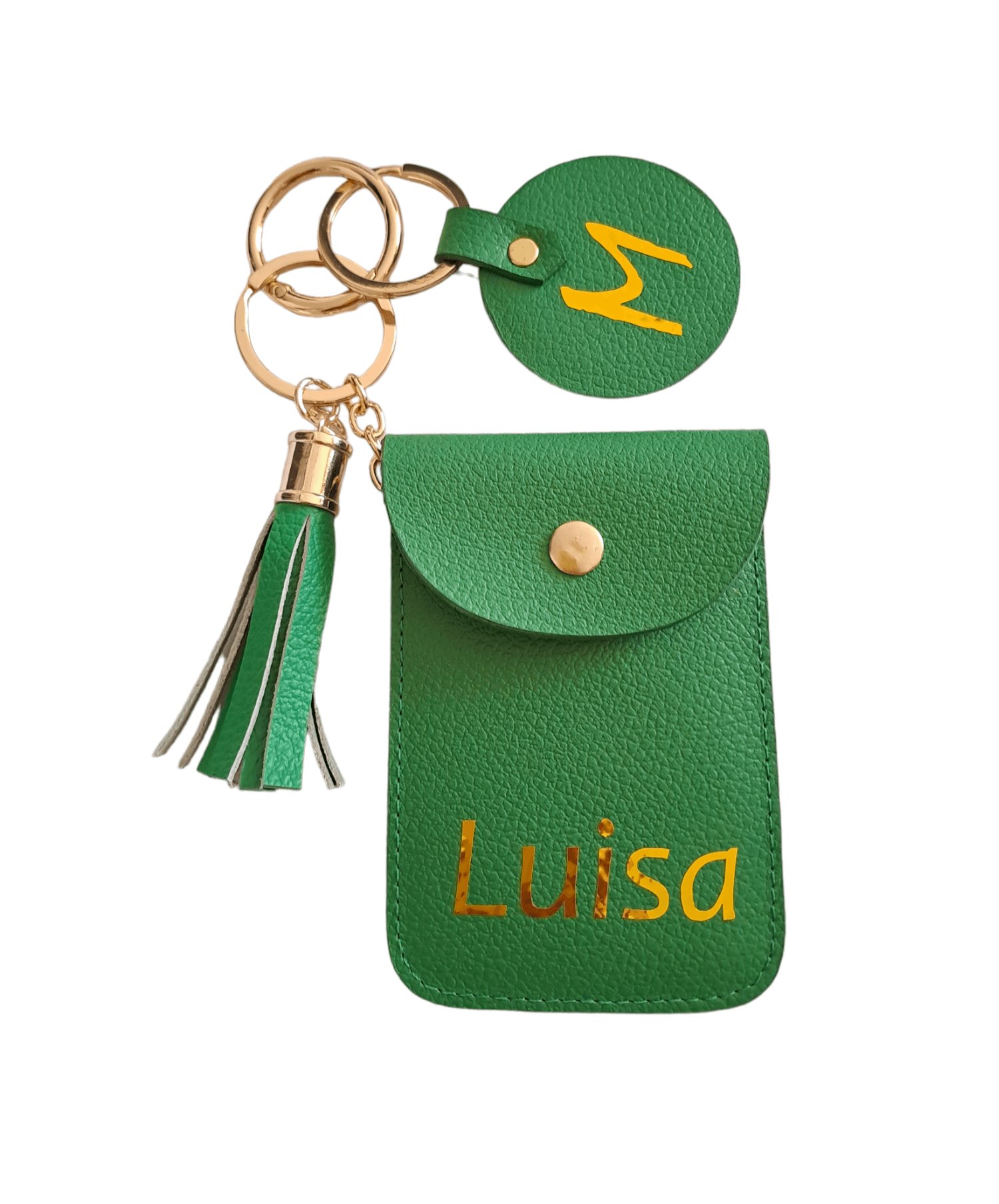 Llavero en cuero tarjetero personalizable