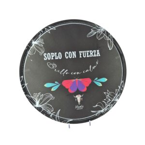 Abanico plegable estuche en cuero Soplo con fuerza